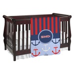 Classic Anchor & Stripes Baby Blanket (Personalized)