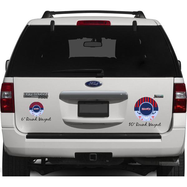 Classic Anchor & Stripes Personalized Car Magnets on Ford Explorer