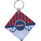 Classic Anchor & Stripes Diamond Plastic Keychain w/ Name or Text