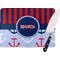 Classic Anchor & Stripes Personalized Glass Cutting Board