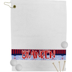 Classic Anchor & Stripes Golf Bag Towel (Personalized)