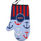 Classic Anchor & Stripes Personalized Oven Mitt - Left