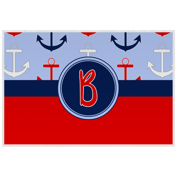 Classic Anchor & Stripes Personalized Placemat (Back)