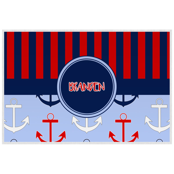Custom Classic Anchor & Stripes Laminated Placemat w/ Name or Text