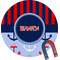 Classic Anchor & Stripes Round Fridge Magnet (Personalized)