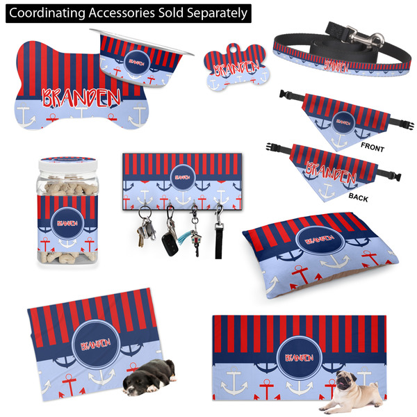 Classic Anchor & Stripes Customized Pet Accessories