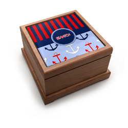 Classic Anchor & Stripes Pet Urn w/ Name or Text