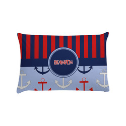 Classic Anchor & Stripes Pillow Case - Standard w/ Name or Text