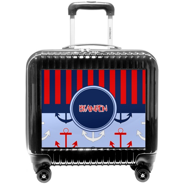 Custom Classic Anchor & Stripes Pilot / Flight Suitcase (Personalized)