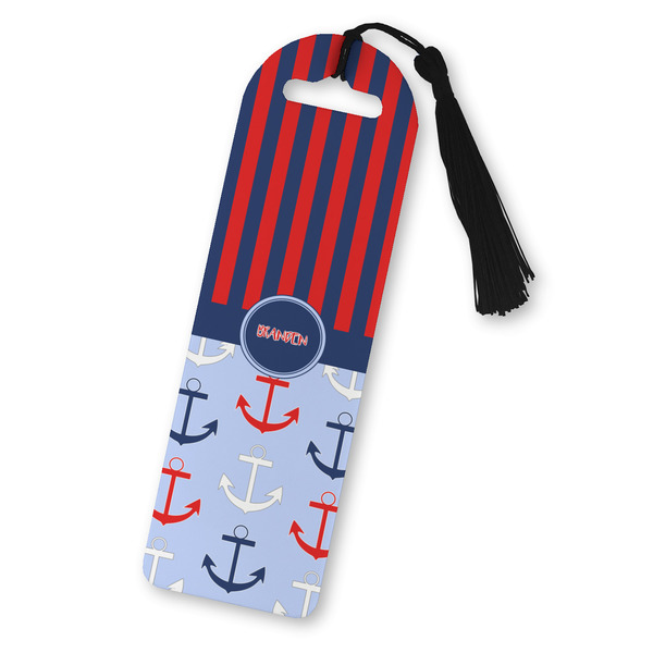 Custom Classic Anchor & Stripes Plastic Bookmark (Personalized)
