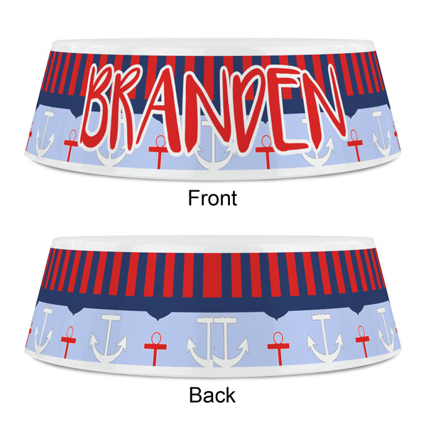 Classic Anchor & Stripes Plastic Pet Bowls - Small - APPROVAL