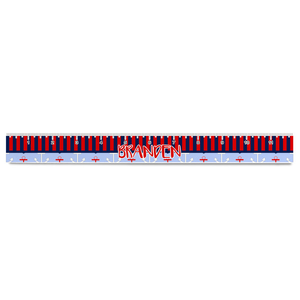 Classic Anchor & Stripes Plastic Ruler - 12" - FRONT