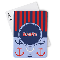 Classic Anchor & Stripes Playing Cards (Personalized)