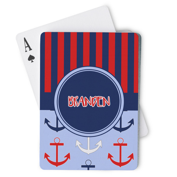 Custom Classic Anchor & Stripes Playing Cards (Personalized)