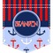 Classic Anchor & Stripes Iron On Faux Pocket (Personalized)