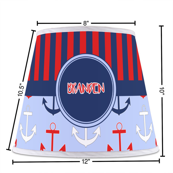 Classic Anchor & Stripes Poly Film Empire Lampshade - Dimensions