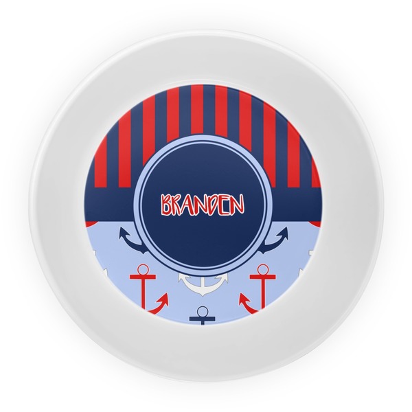 Classic Anchor & Stripes Melamine Bowl - Center