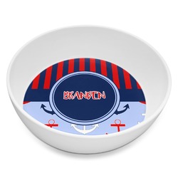 Classic Anchor & Stripes Melamine Bowl - 8 oz (Personalized)