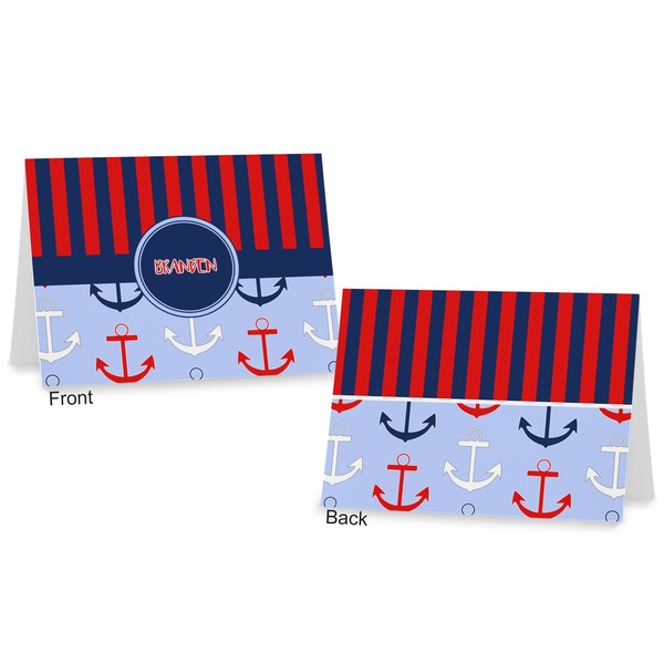 Classic Anchor & Stripes Postcard - Front and Back