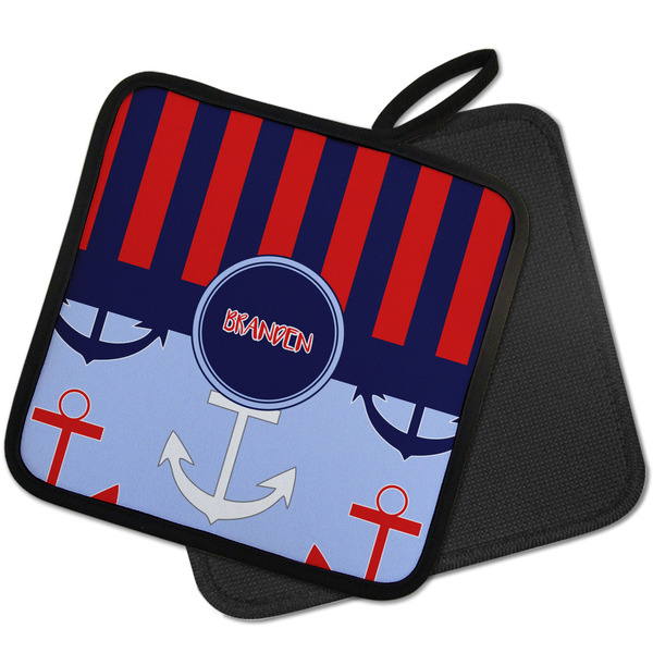 Classic Anchor & Stripes Pot Holders - PARENT MAIN