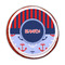 Classic Anchor & Stripes Printed Icing Circle - Medium - On Cookie
