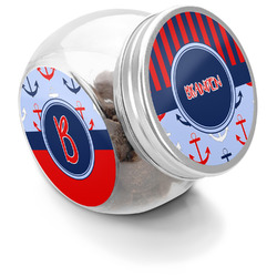 Classic Anchor & Stripes Puppy Treat Jar (Personalized)