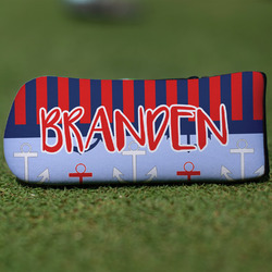 Classic Anchor & Stripes Blade Putter Cover (Personalized)