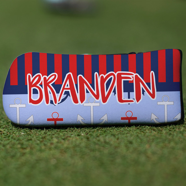 Custom Classic Anchor & Stripes Blade Putter Cover (Personalized)