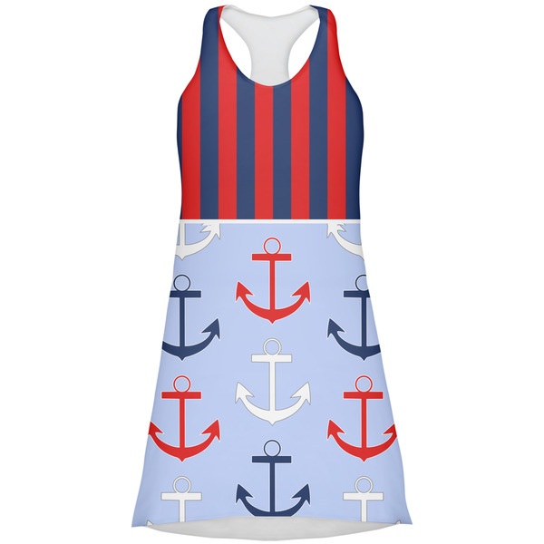 Custom Classic Anchor & Stripes Racerback Dress - X Large