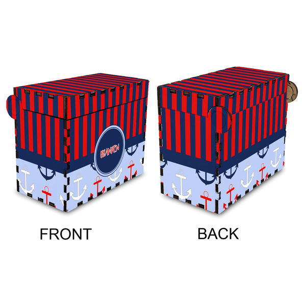 Classic Anchor & Stripes Recipe Box - Full Color - Approval