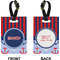 Classic Anchor & Stripes Rectangle Luggage Tag (Front + Back)