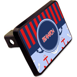 Classic Anchor & Stripes Rectangular Trailer Hitch Cover - 2" w/ Name or Text