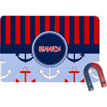 Classic Anchor & Stripes Rectangular Fridge Magnet w/ Name or Text