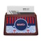 Classic Anchor & Stripes Red Mahogany Business Card Holder - Straight
