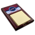 Classic Anchor & Stripes Red Mahogany Sticky Note Holder (Personalized)