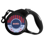 Classic Anchor & Stripes Retractable Dog Leash (Personalized)