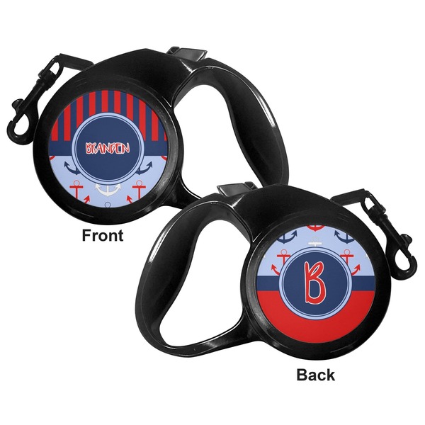 Classic Anchor & Stripes Retractable Dog Leash - Medium Large - Apvl