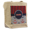 Classic Anchor & Stripes Reusable Cotton Grocery Bag - Front View