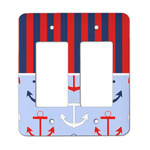 Classic Anchor & Stripes Rocker Style Light Switch Cover - Two Switch