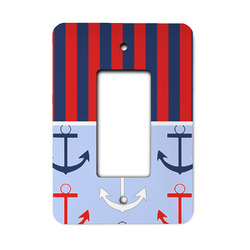 Classic Anchor & Stripes Rocker Style Light Switch Cover - Single Switch