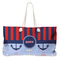 Classic Anchor & Stripes Large Tote Bag with Rope Handles (Personalized)