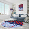 Classic Anchor & Stripes Round Area Rug - IN CONTEXT