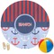 Classic Anchor & Stripes Round Beach Towel (Personalized)