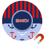 Classic Anchor & Stripes Car Magnet (Personalized)