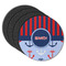 Classic Anchor & Stripes Round Rubber Backed Coasters - Set of 4 (Personalized)