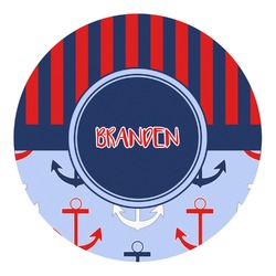 Classic Anchor & Stripes Round Decal (Personalized)