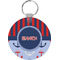 Classic Anchor & Stripes Round Keychain (Personalized)