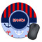 Classic Anchor & Stripes Round Mouse Pad