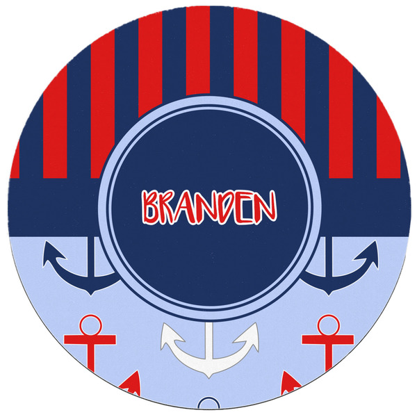 Classic Anchor & Stripes Round Mousepad - APPROVAL