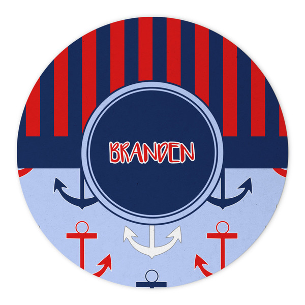 Classic Anchor & Stripes Round Paper Coaster - Approval